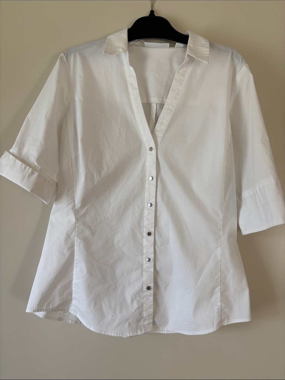 7th Avenue design studio - White Short-Sleeve Button-Up Shirt